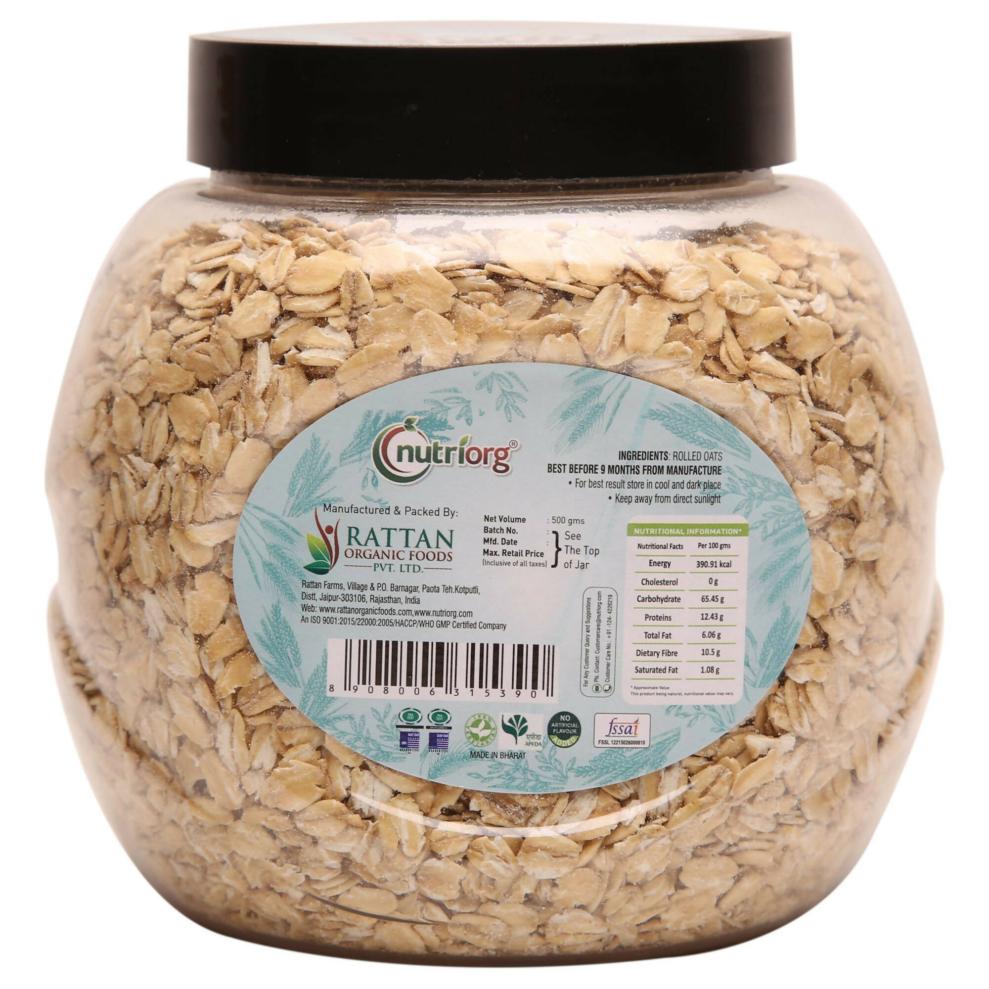Nutriorg Gluten Free Rolled Oats - Distacart