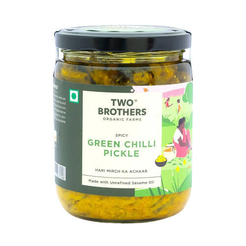 Two Brothers Organic Farms Spicy Green Chilly Pickle - Distacart