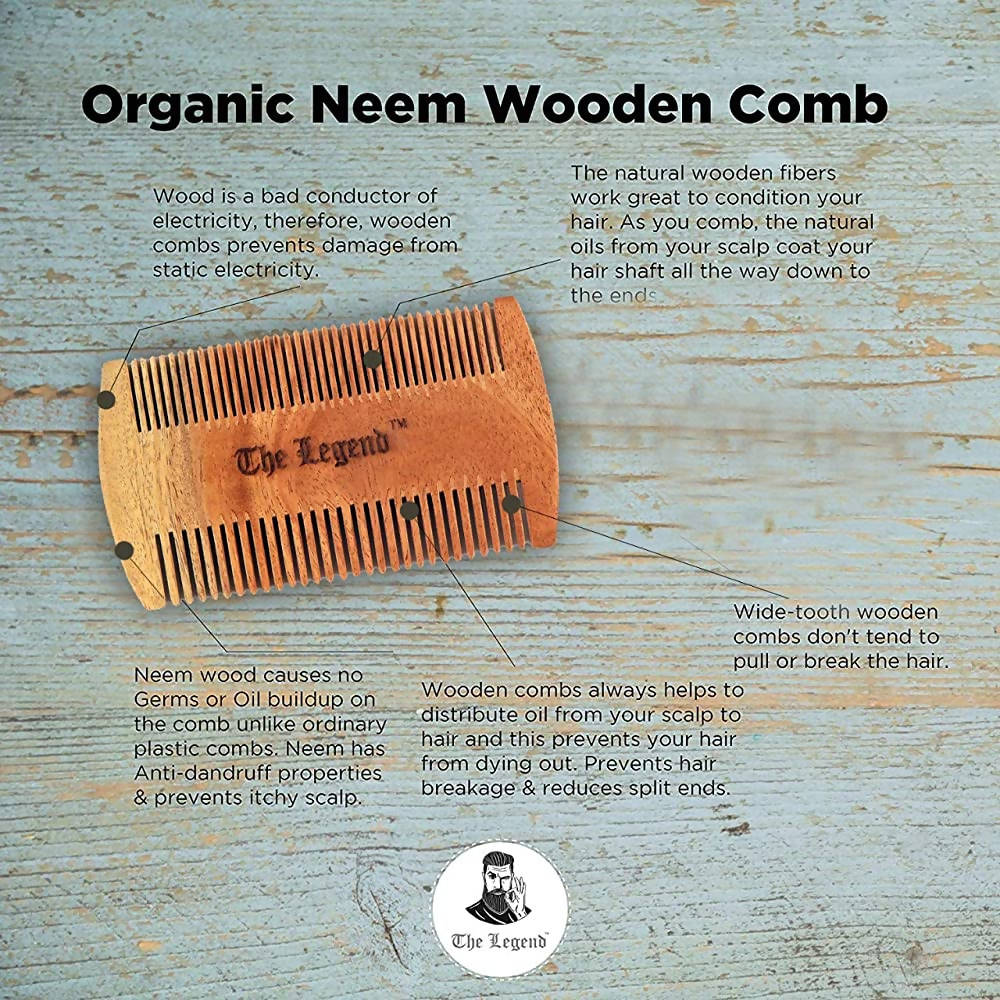 The Legend Organic Pure Neem Wood Comb For Beard - Distacart