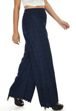 Thumbnail for Mominos Fashion Moeza Reyon Cotton Navy Blue Chikan Work Palazzo