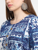 Thumbnail for Kalini Women Blue Printed Kurta - Distacart