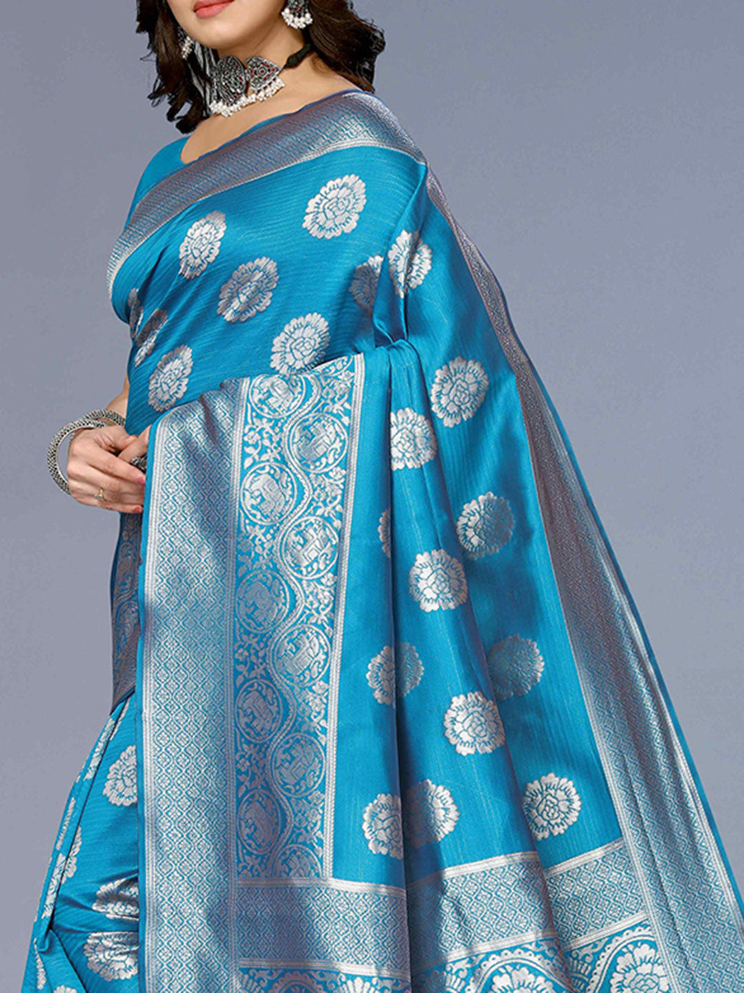 Kalini Ethnic Motifs Woven Design Zari Silk Cotton Kanjeevaram Saree - Distacart