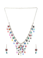 Thumbnail for Cardinal Multi-Colored Heart Oxidised Long Jewellery Set - Distacart