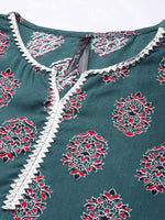 Thumbnail for HERE&NOW Women Ethnic Motifs Printed Gotta Patti Kurta With Palazzos & With Dupatta - Distacart