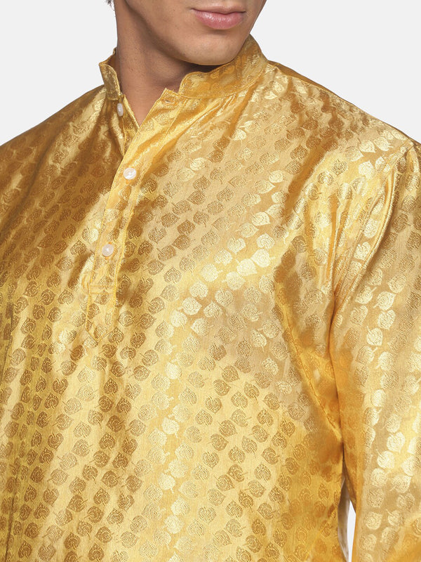 Sethukrishna Gold-Toned Kurta with Pyjamas For Men - Distacart