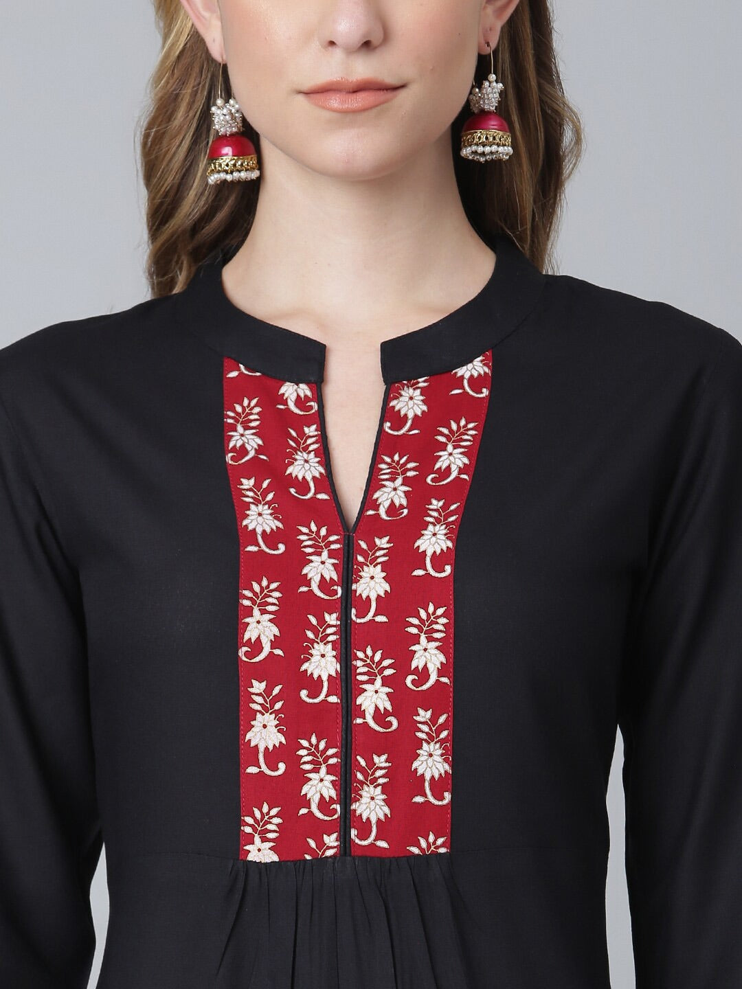 Khushal K Women Floral Yoke Design Pleated Kurta with Palazzos - Distacart