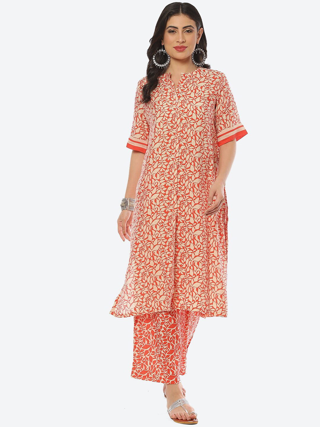 Biba Women Floral Printed Kurta with Palazzos - Distacart