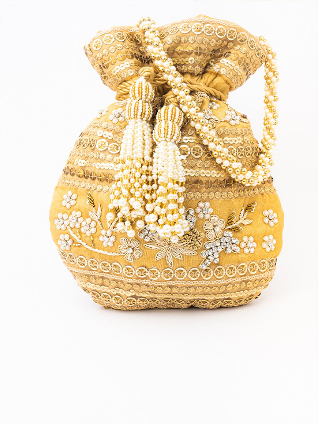 NR By Nidhi Rathi Women Gold Embroidered Potli Bag - Distacart