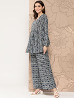 Thumbnail for Kalini Women Floral Printed Empire Pure Cotton Kurti with Palazzos & With Dupatta - Distacart