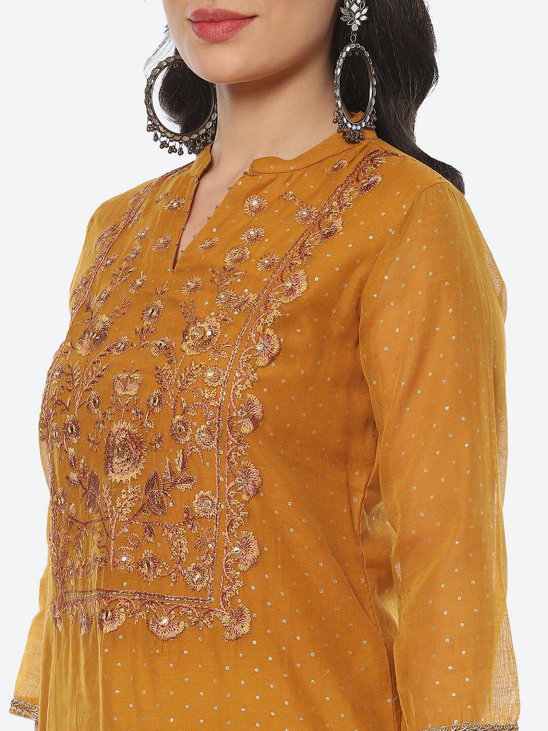 Biba Women Polka Dots Printed Thread Work Kurta - Distacart