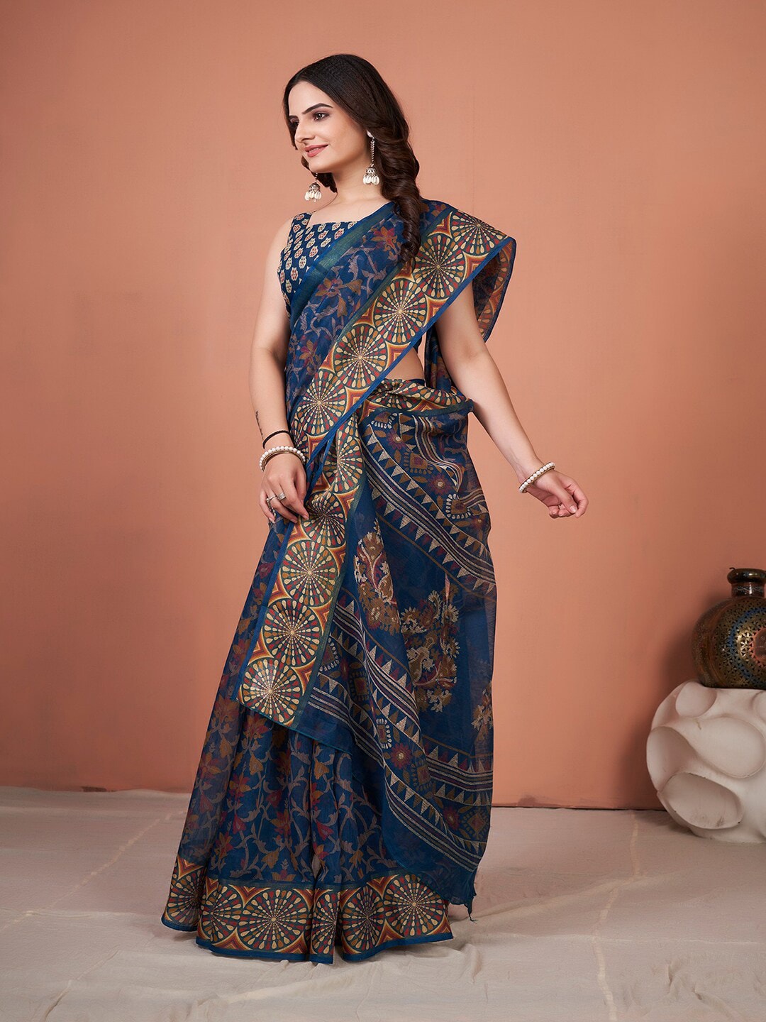 Saree Mall Floral Printed Sarees - Distacart