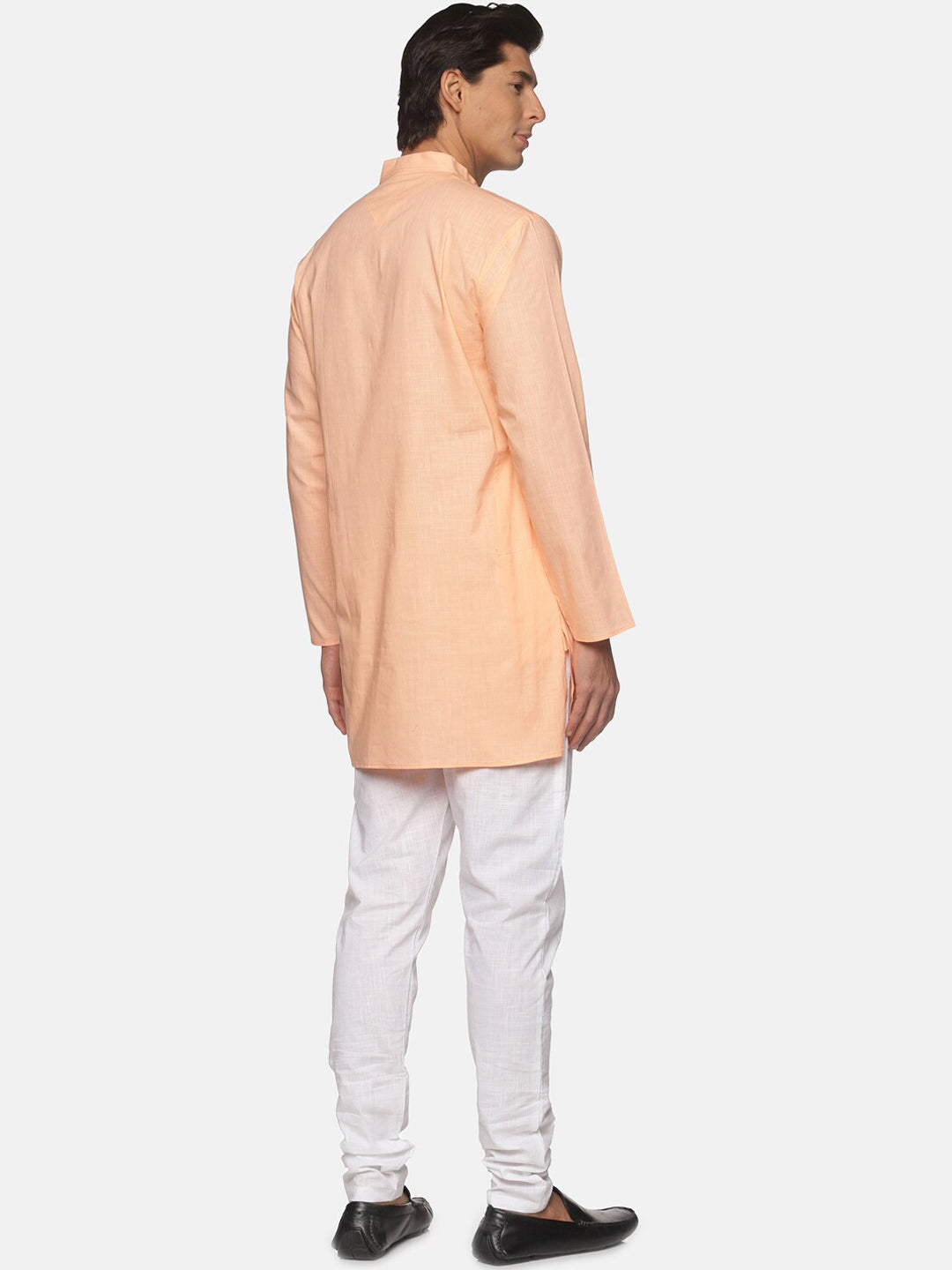 Sethukrishna Men Orange Striped Pure Cotton Kurta with Pyjamas - Distacart
