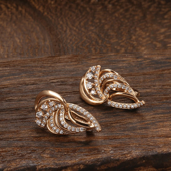 Shining Diva 18k Rose Gold Plated Zircon Earrings - Distacart