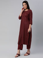 Thumbnail for Kalini Women Self Design Pure Cotton Kurta With Trousers - Distacart