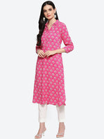 Thumbnail for Biba Ethnic Motifs Printed Shirt Collar Kurta - Distacart