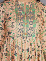 Thumbnail for Kalini Women Coral Pink Floral Print Anarkali Kurta - Distacart