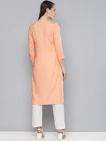 Thumbnail for HERE&NOW Women Ethnic Motifs Embroidered Pastels Kurta - Distacart