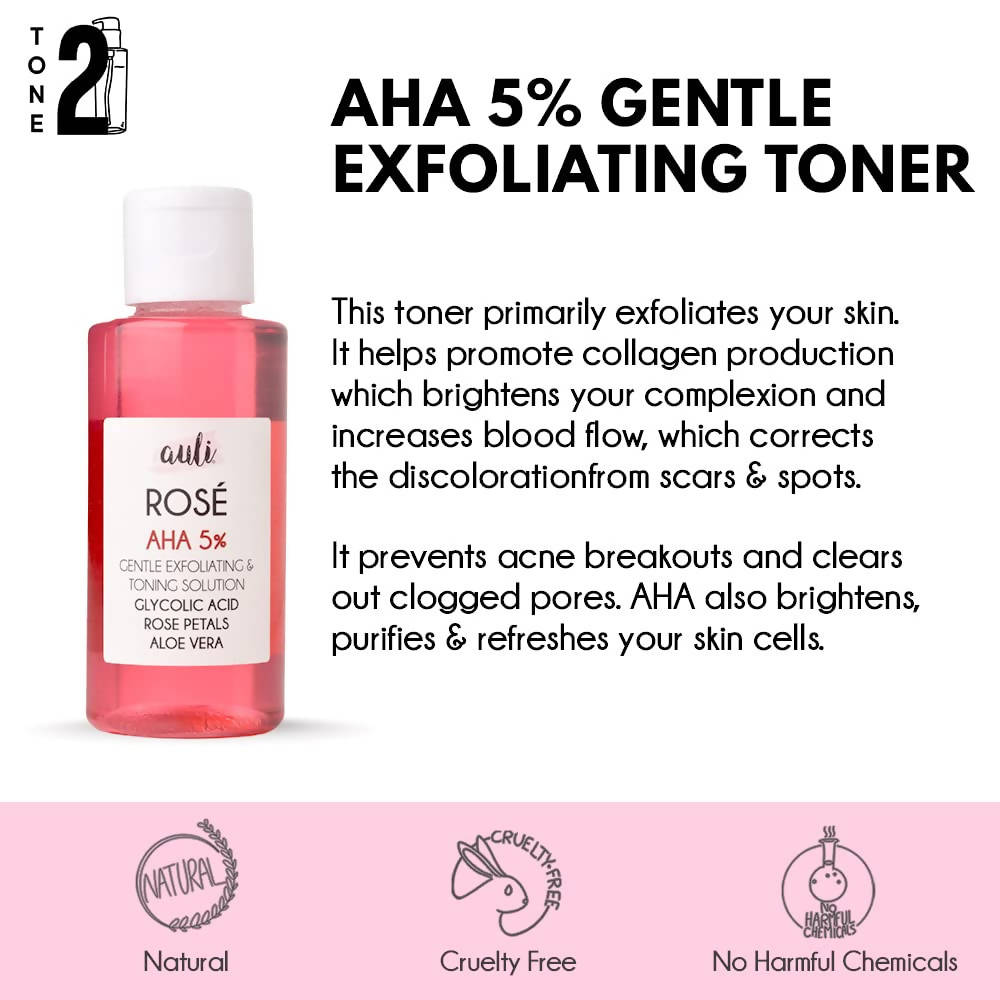 Auli Rose AHA 5% Gentle Exfoliating Face Toner - Distacart