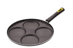 Thumbnail for Anjali Diamond Aluminium Dura Big Non Stick Uttappa Tawa (4-Cavities), Black