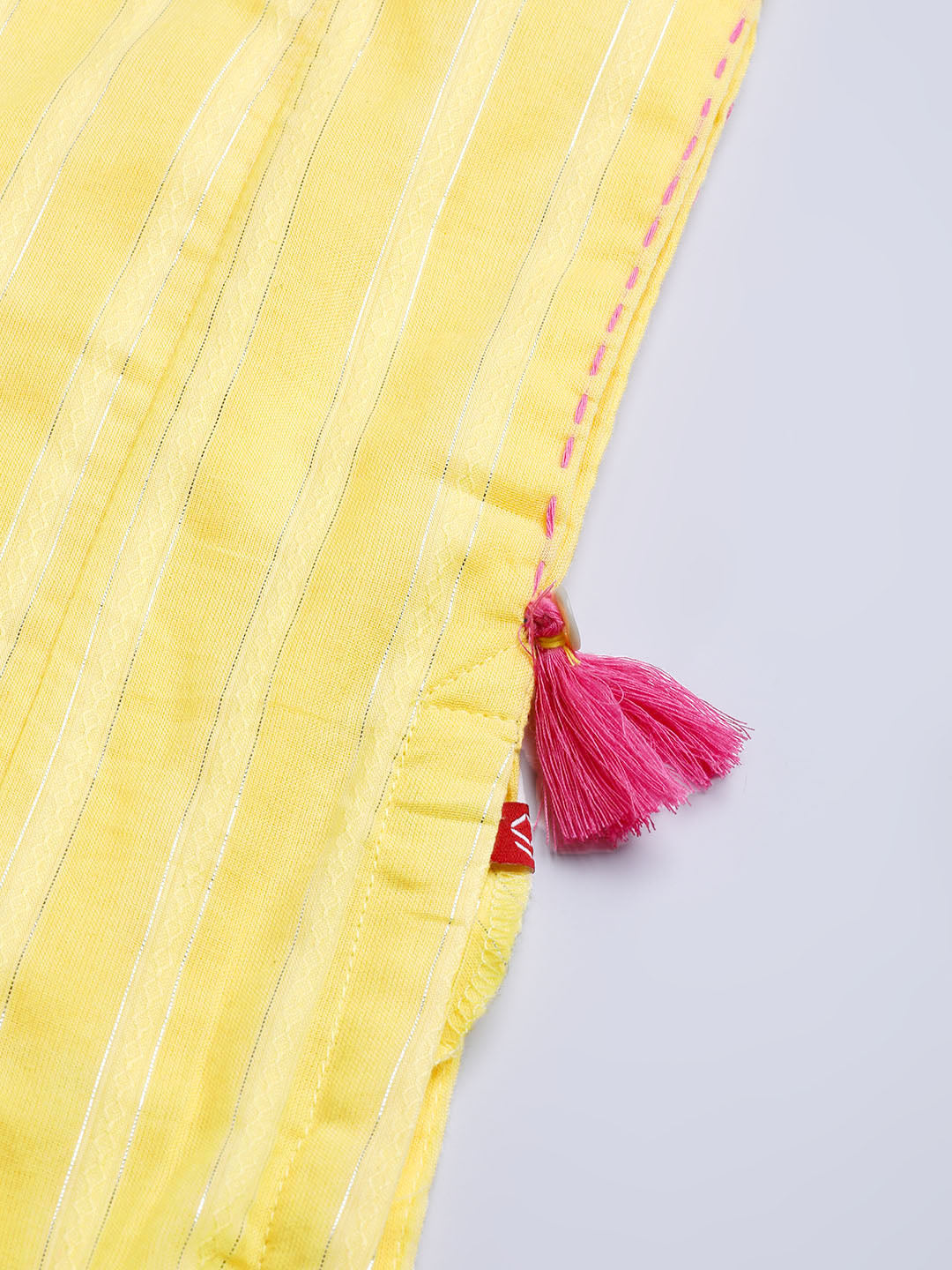 Biba Women Yellow Striped Straight Kurta - Distacart