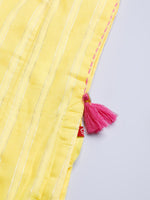 Thumbnail for Biba Women Yellow Striped Straight Kurta - Distacart