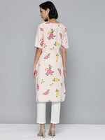 Thumbnail for HERE&NOW Women Floral Printed Straight Kurta - Distacart