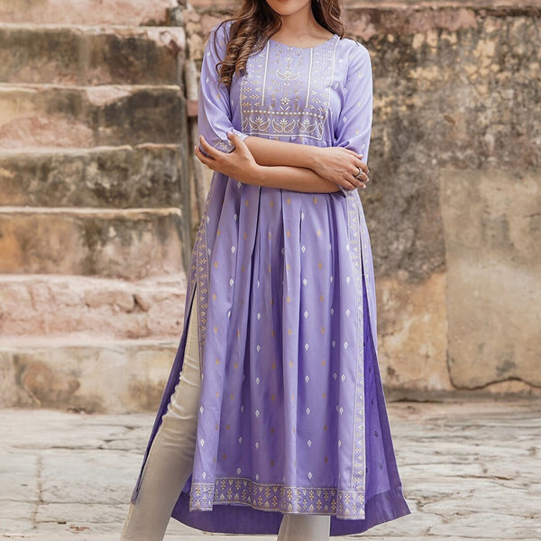 Kalini Ethnic Motif Printed High-Slit Kurta - Distacart