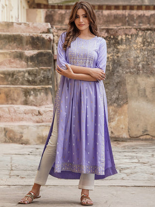 Kalini Ethnic Motif Printed High-Slit Kurta - Distacart