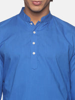 Thumbnail for Sethukrishna Men Blue Pure Cotton Kurta with Dhoti Pants - Distacart