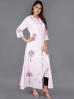 Thumbnail for Kalini Women Pink Floral Thread Work Kurta - Distacart