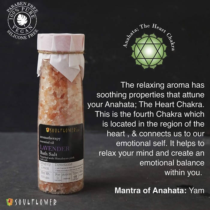 Soulflower Aromatherapy Essential Oil Lavender Bath Salt Enriched With Himalayan Pink Rock Salt - Distacart