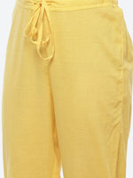 Thumbnail for Biba Women Yellow Floral Embroidered Kurta with Salwar & Dupatta - Distacart