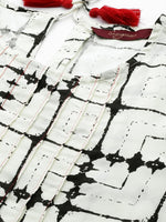 Thumbnail for Sangria Women Checked Kurta with Tassel Detailing - Distacart