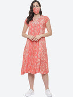Thumbnail for Biba Women Coral Ethnic Motifs Printed Anarkali Kurta - Distacart