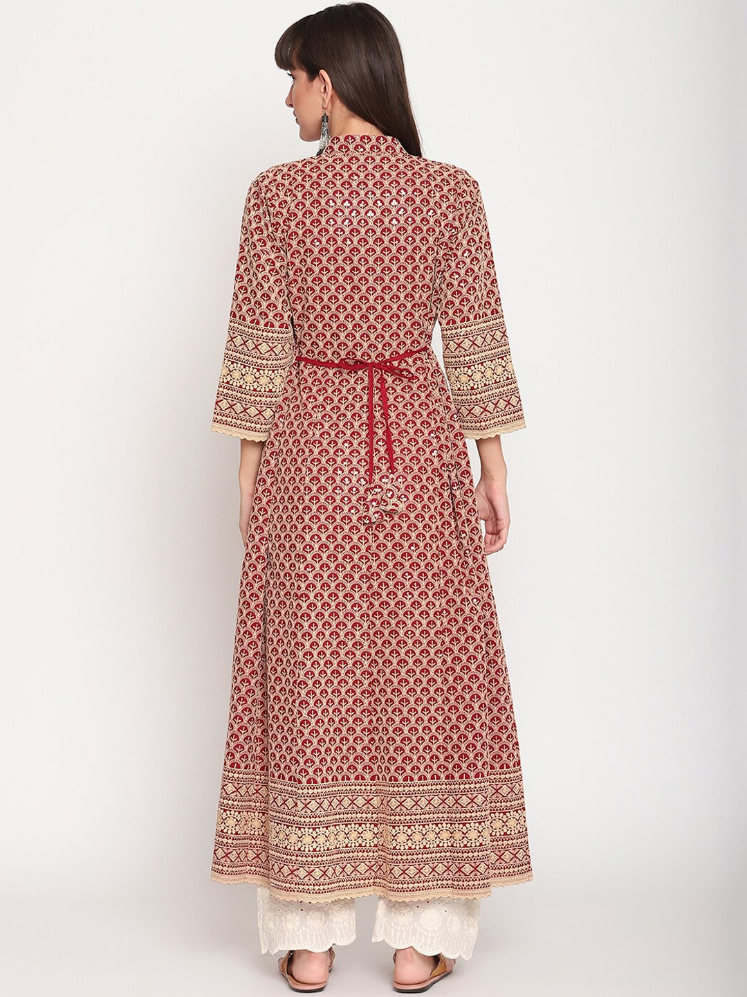 Kalini Chikankari Embroidered Pure Cotton Anarkali Kurta - Distacart