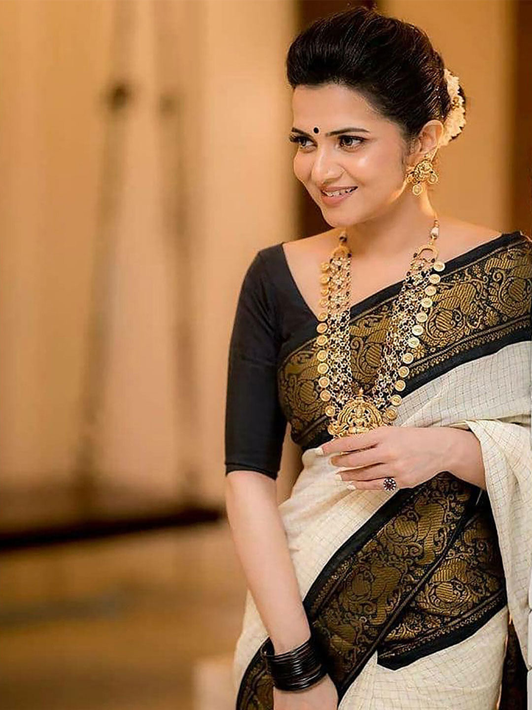 Kalini Woven Design Zari Silk Cotton Banarasi Saree - Distacart