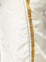 Thumbnail for Sethukrishna Boys Navy Blue & White Shirt with Dhoti Set - Distacart