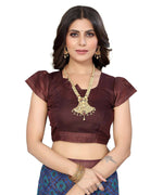 Thumbnail for Vamika Cotton Blue Jari Border Bollywood Style Saree (VASU BLUE) - Distacart