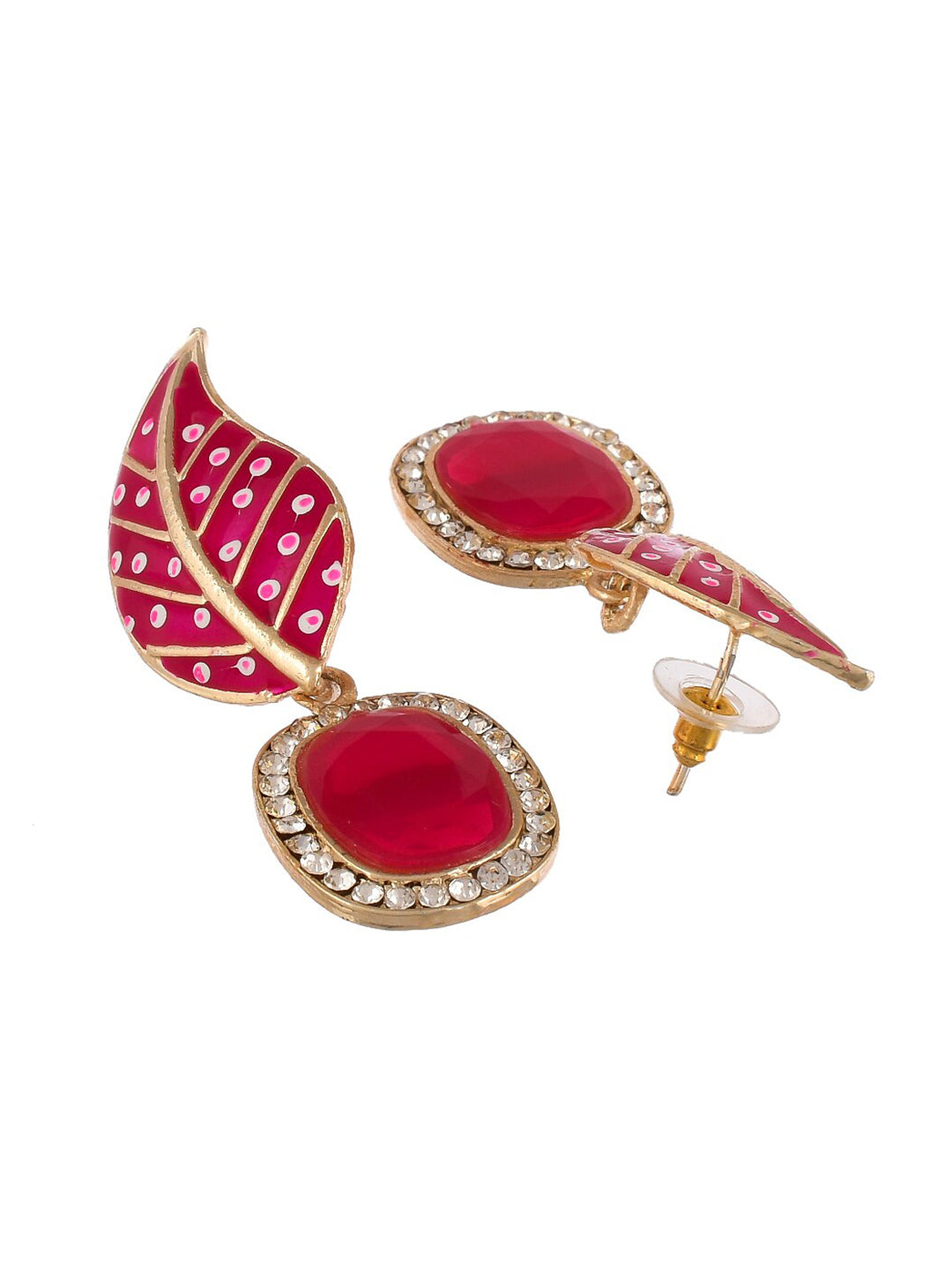 Shoshaa Set of 2 Gold-Plated Handcrafted Contemporary Drop Earrings - Distacart
