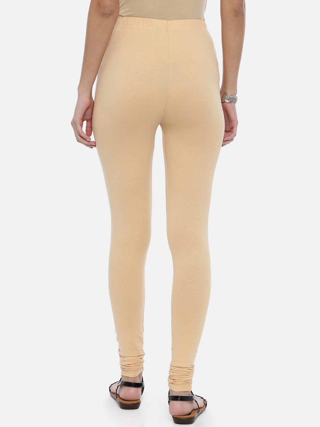 Souchii Beige Solid Churidar-Length Leggings - Distacart