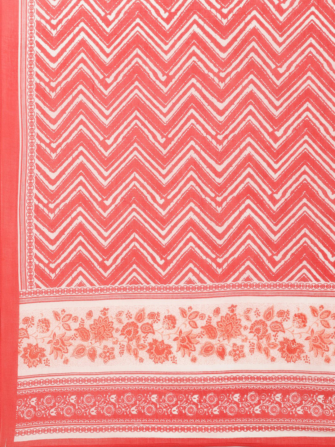 Biba Women Red Ethnic Motifs Printed Pure Cotton Kurta with Salwar & With Dupatta - Distacart
