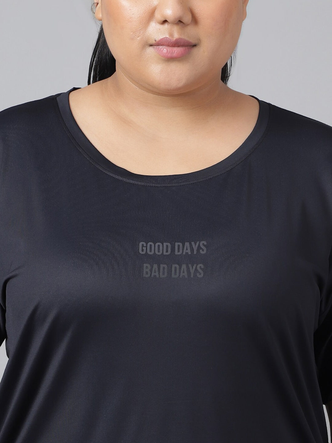 MKH Plus Size Typography Printed Dri-FIT Sports T-Shirt - Distacart