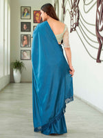Thumbnail for Tikhi Imli Solid Satin Saree - Distacart