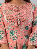 Thumbnail for Kalini Women Orange Floral Printed Floral Anarkali Kurta - Distacart