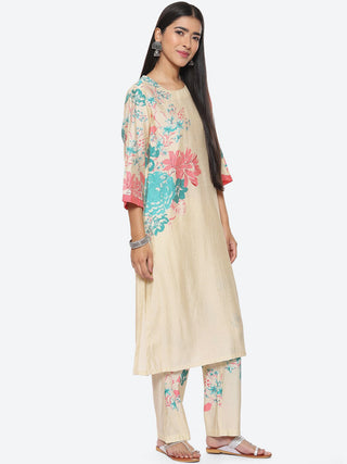 Biba Floral Printed Kurta with Trousers - Distacart