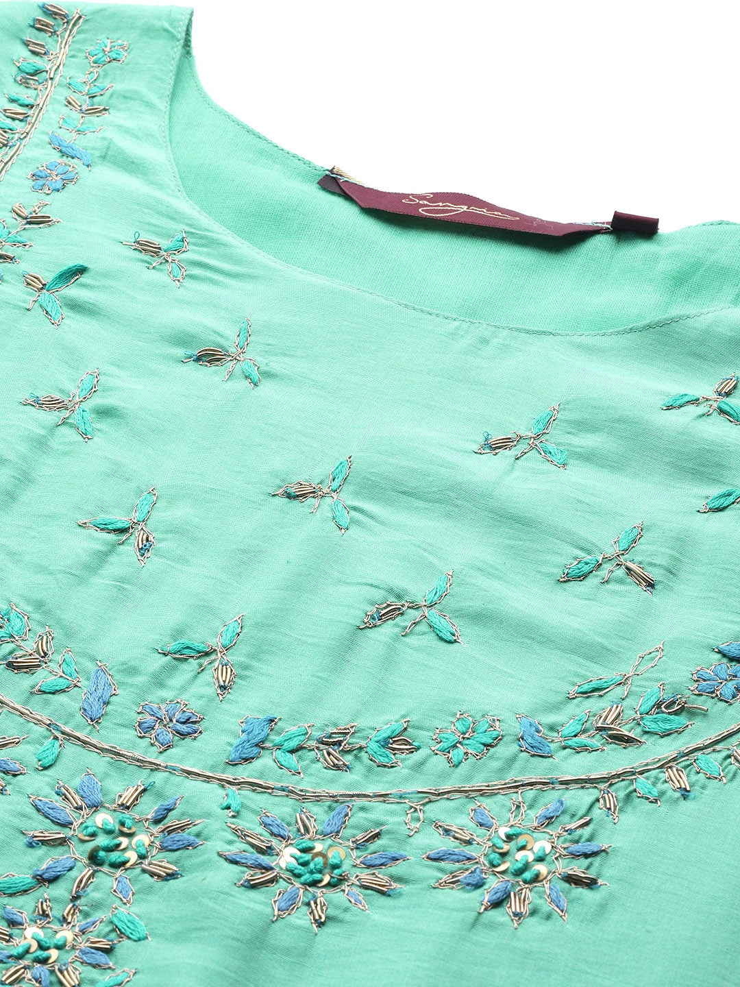 Sangria Women Ethnic Motifs Embroidered Anarkali Kurta - Distacart