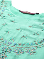 Thumbnail for Sangria Women Ethnic Motifs Embroidered Anarkali Kurta - Distacart