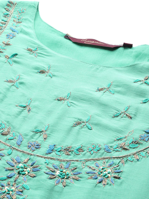 Sangria Women Ethnic Motifs Embroidered Anarkali Kurta - Distacart
