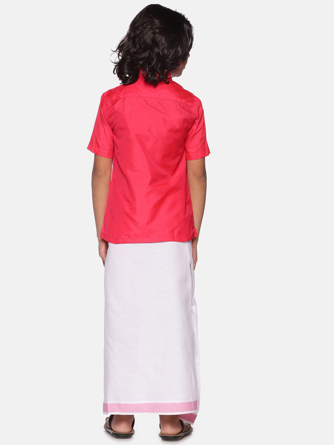 Sethukrishna Boys Pink & White Shirt with Dhoti - Distacart