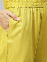 Thumbnail for Kalini Women Yellow Ethnic Motifs Embroidered Thread Work Kurta with Trousers & With Dupatta - Distacart